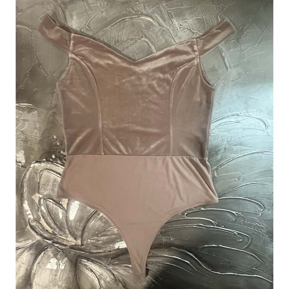 Light Pink Velvet Bodysuit Boho Glam Chic Party Top -Free Press -Size L -New - Picture 16 of 16